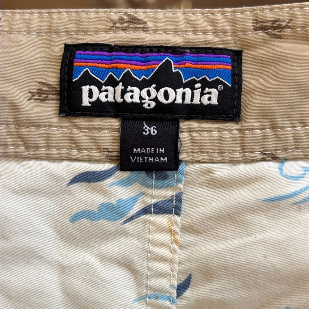 Patagonia Mango‎ Beach Pattern Palm Trees Stretch Board Shorts Size 36